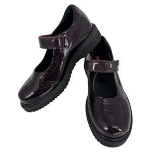 PABLOSKY Patent Leather Mary Jane Shoes Girls Sz 12 Brogue Purple Flats Shoe EUC